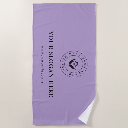 Einfaches, benutzerdefiniertes Firmenlogo und Text Strandtuch (Vorderseite)