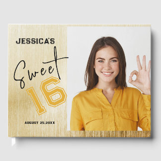 Einfaches benutzerdefiniertes Foto 16 . Geburtstag Gästebuch