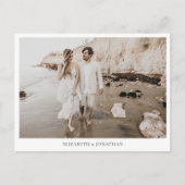 Einfaches, benutzerdefiniertes Foto Hochzeitsszena Einladungspostkarte (Vorderseite)