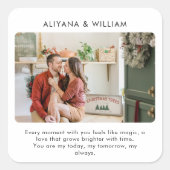 Einfaches, benutzerdefiniertes Foto Quadratischer Aufkleber (Vorderseite)