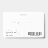 Einfaches benutzerdefiniertes Foto und Name des Ab Ausweis (Rückseite)