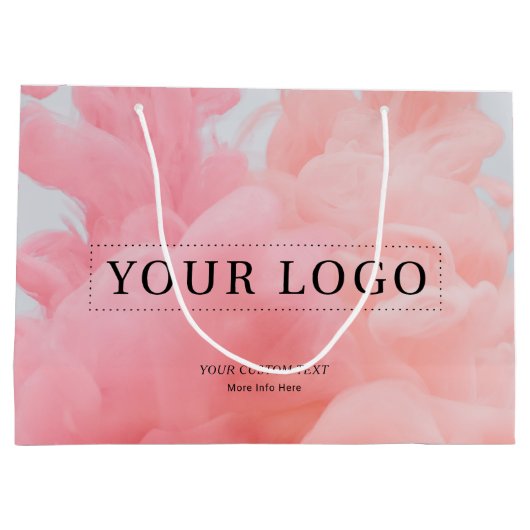 Einfaches, benutzerdefiniertes Foto- und Textunter Große Geschenktüte (Rückseite)