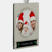 Einfaches benutzerdefiniertes Foto und Weihnachten Banner-Ornament Silber (Rechts)