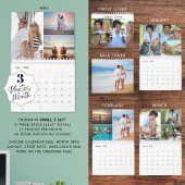 Einfaches benutzerdefiniertes Fotocollage 3 pro Mo Kalender