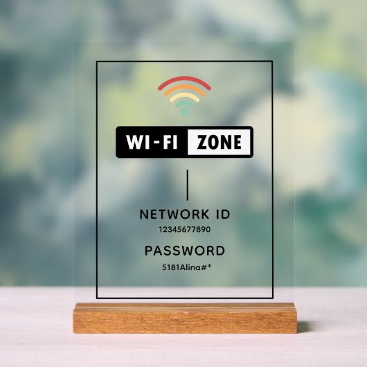 Einfaches benutzerdefiniertes Geschäft-Wifi-Passwo Acrylschild (Neutral)