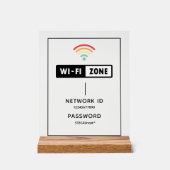 Einfaches benutzerdefiniertes Geschäft-Wifi-Passwo Acrylschild (Vorderseite)