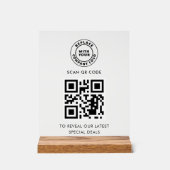 Einfaches benutzerdefiniertes Geschäftslogo und QR Acrylschild (Vorderseite)