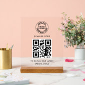 Einfaches benutzerdefiniertes Geschäftslogo und QR Acrylschild (Hochzeit)