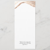 Einfaches, benutzerdefiniertes Gold Glitzer Hochze Menükarte (Rückseite)