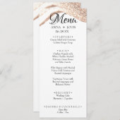 Einfaches, benutzerdefiniertes Gold Glitzer Hochze Menükarte (Vorne/Hinten)