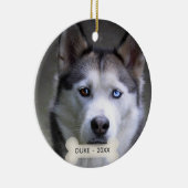 Einfaches benutzerdefiniertes Husky-Foto Keramik Ornament (Rechts)