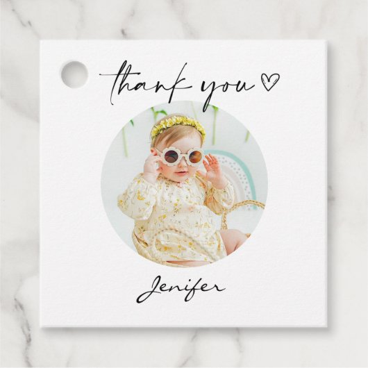 Einfaches benutzerdefiniertes klassisches Foto Geschenkanhänger (Vorderseite)