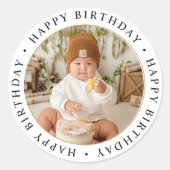 Einfaches benutzerdefiniertes klassisches Foto Runder Aufkleber (Vorderseite)