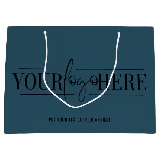 Einfaches benutzerdefiniertes Logo mit QR-Code Bus Große Geschenktüte (Vorderseite)