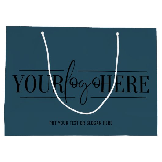 Einfaches benutzerdefiniertes Logo mit QR-Code Bus Große Geschenktüte (Rückseite)