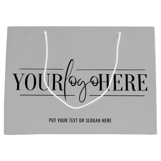 Einfaches, benutzerdefiniertes Logo mit QR-Code, g Große Geschenktüte (Vorderseite)