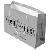 Einfaches, benutzerdefiniertes Logo mit QR-Code, g Große Geschenktüte (Rückseite Schrägansicht)