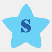 einfaches, benutzerdefiniertes LOGO-MONOGRAM PERSO Stern-Aufkleber (Vorderseite)