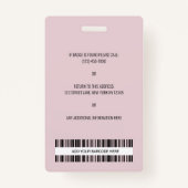 Einfaches benutzerdefiniertes Logo, Name, Foto Mit Ausweis (Rückseite)