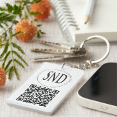 Einfaches benutzerdefiniertes Logo QR-Code Geschäf Schlüsselanhänger (Vorderseite rechts)