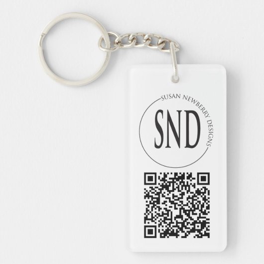 Einfaches benutzerdefiniertes Logo QR-Code Geschäf Schlüsselanhänger (Vorderseite)