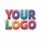 Einfaches benutzerdefiniertes Logo und Text Geschä Aufkleber (Vorderseite)