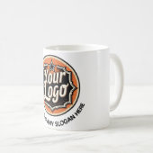 Einfaches benutzerdefiniertes Logo und Text Geschä Kaffeetasse (VorderseiteRechts)