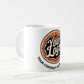 Einfaches benutzerdefiniertes Logo und Text Geschä Kaffeetasse (Vorderseite Links)