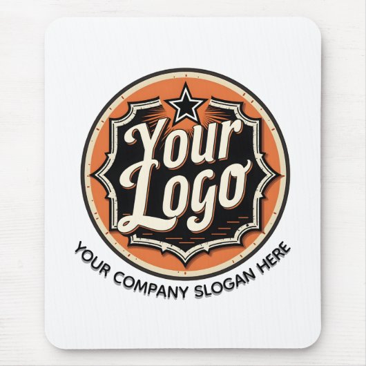 Einfaches benutzerdefiniertes Logo und Text Geschä Mousepad (Vorne)
