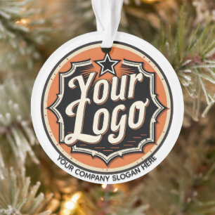 Einfaches benutzerdefiniertes Logo und Text Geschä Ornament