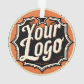 Einfaches benutzerdefiniertes Logo und Text Geschä Ornament (Rückseite)