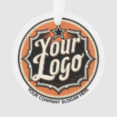 Einfaches benutzerdefiniertes Logo und Text Geschä Ornament (Vorderseite)