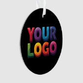 Einfaches benutzerdefiniertes Logo und Text Geschä Ornament (Vorderseite)
