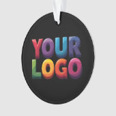 Einfaches benutzerdefiniertes Logo und Text Geschä Ornament (Vorderseite)