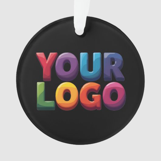 Einfaches benutzerdefiniertes Logo und Text Geschä Ornament (Vorderseite)