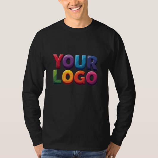Einfaches benutzerdefiniertes Logo und Text Geschä T-Shirt (Vorderseite)