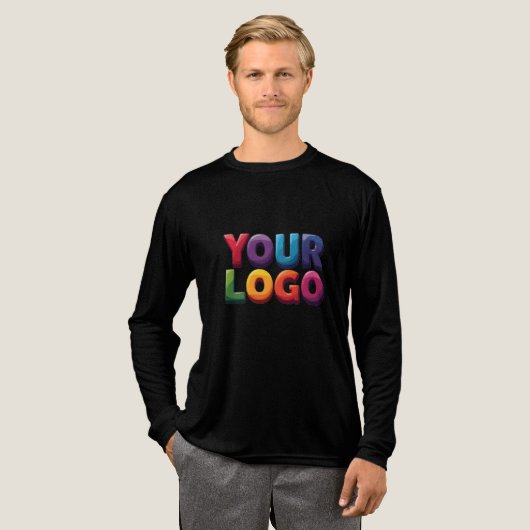 Einfaches benutzerdefiniertes Logo und Text Geschä Tri-Blend Shirt (Volle Vorderseite)