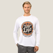 Einfaches benutzerdefiniertes Logo und Text Geschä Tri-Blend Shirt (Vorderseite komplett)