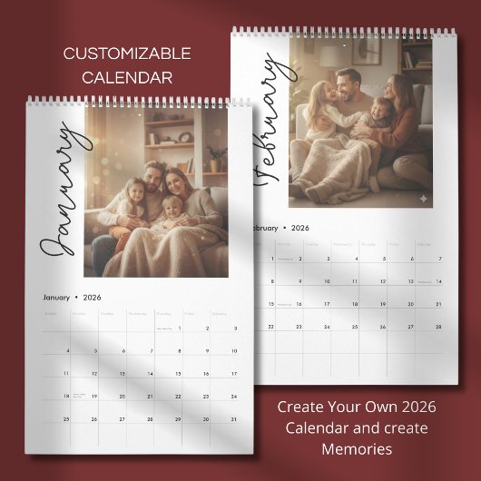 Einfaches benutzerdefiniertes modernes Design-Foto Kalender
