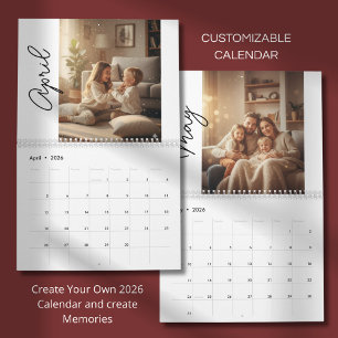 Einfaches benutzerdefiniertes modernes Design-Foto Kalender