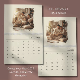 Einfaches benutzerdefiniertes modernes Designfoto Kalender