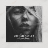 Einfaches benutzerdefiniertes, modernes QR-Foto fü Quadratische Visitenkarte (Rückseite)