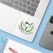 Einfaches benutzerdefiniertes Monogramm Golfer Nam Aufkleber (Laptop mit iPhone)