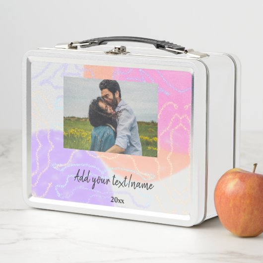 einfaches, benutzerdefiniertes Monogramm-Namenpaar Metall Brotdose (Beispiel)