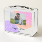 einfaches, benutzerdefiniertes Monogramm-Namenpaar Metall Brotdose (Rückseite)