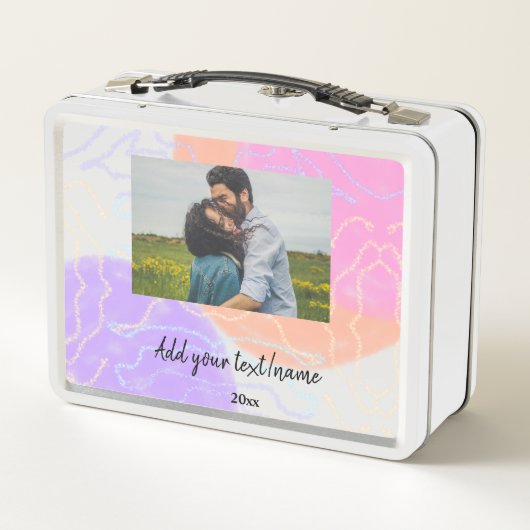 einfaches, benutzerdefiniertes Monogramm-Namenpaar Metall Brotdose (Rückseite)