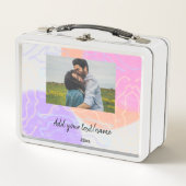 einfaches, benutzerdefiniertes Monogramm-Namenpaar Metall Brotdose (Vorderseite)