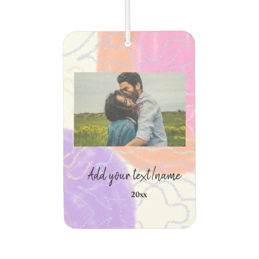 einfaches, benutzerdefiniertes Monogramm-Namenspär Autolufterfrischer (Vorderseite)