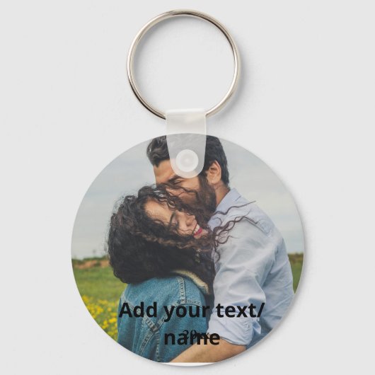 einfaches, benutzerdefiniertes Monogramm-Pärchen Schlüsselanhänger (Vorderseite)