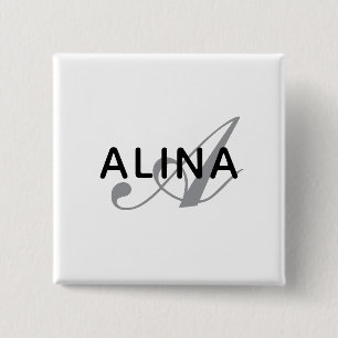 Einfaches benutzerdefiniertes Namensmonogramm 2'' Button